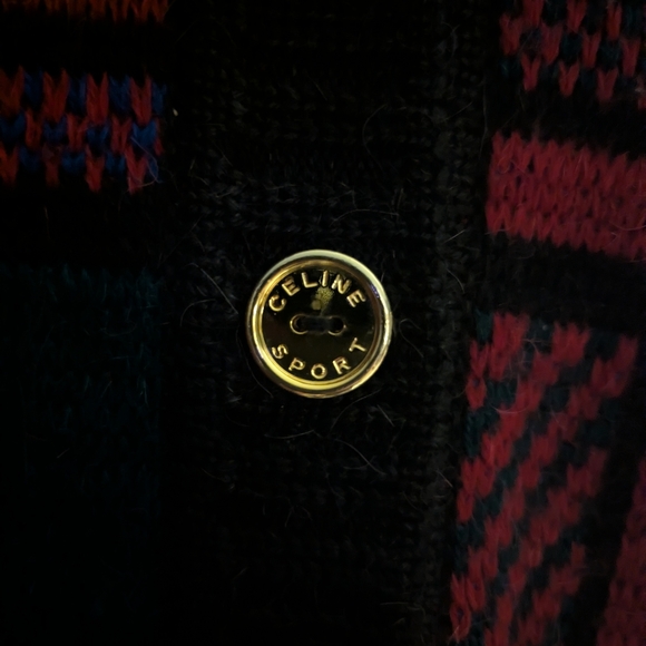 Vintage Celine Paris Plaid Long Cardigan - Picture 5 of 9